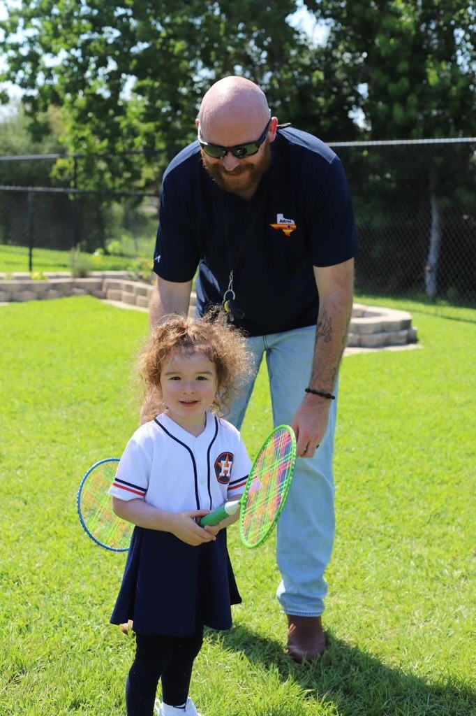 Skye and Dad celebrating Father's Day together